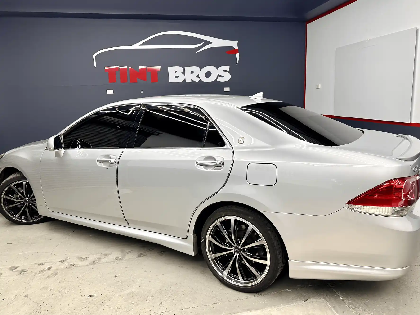 Ceramic window tint on sedan