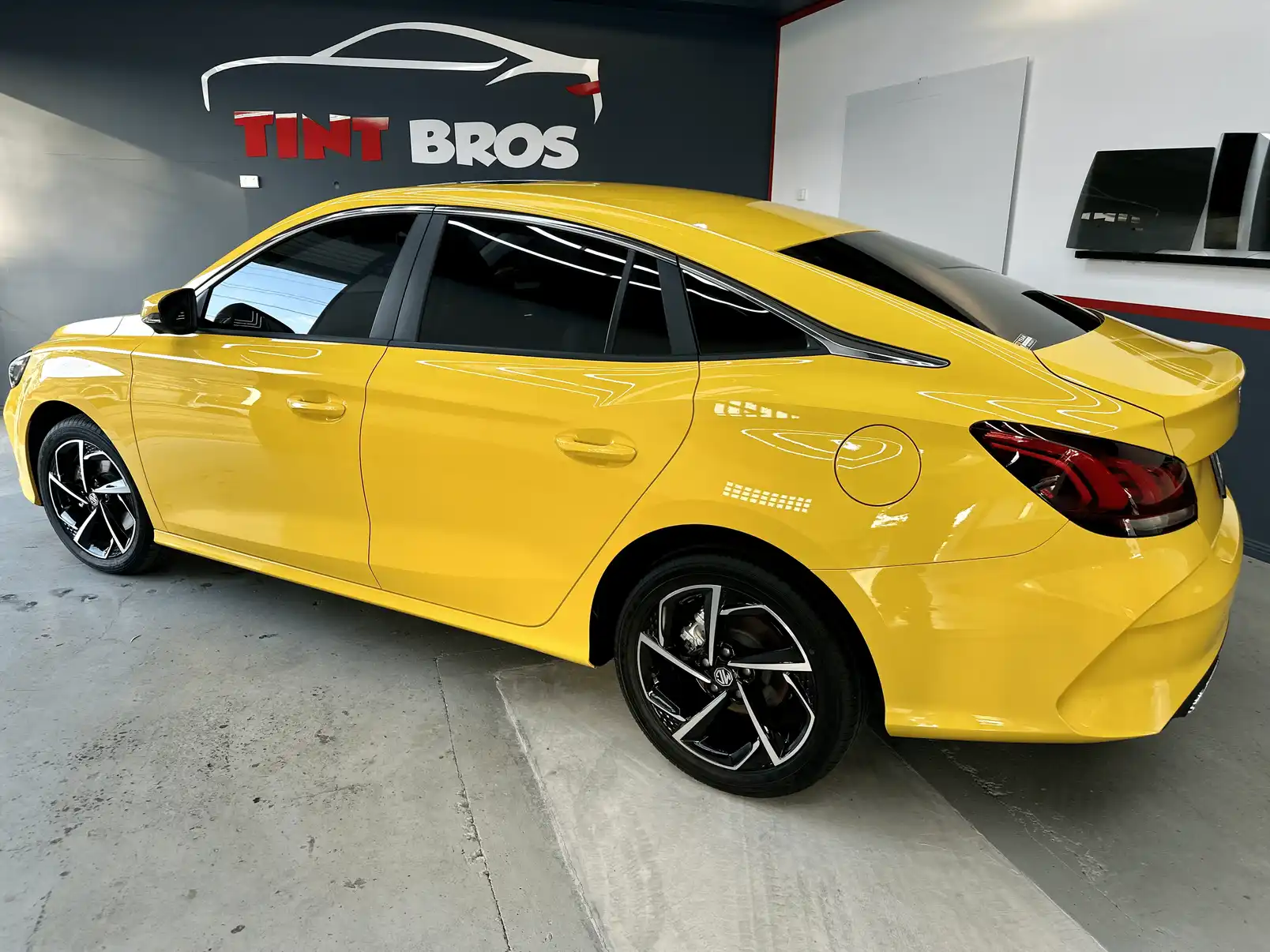 Dark tint on sports car